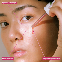 Sérum Peptide PDRN Pink — bénéfices : hydrate et repulpe, cernes et fatigue, éclat retrouvé, répare en profondeur